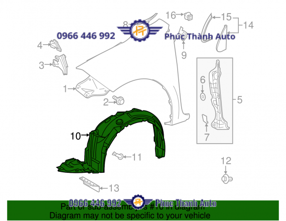 Lòng Dè Corolla Altis 2014-2016 RH/LH